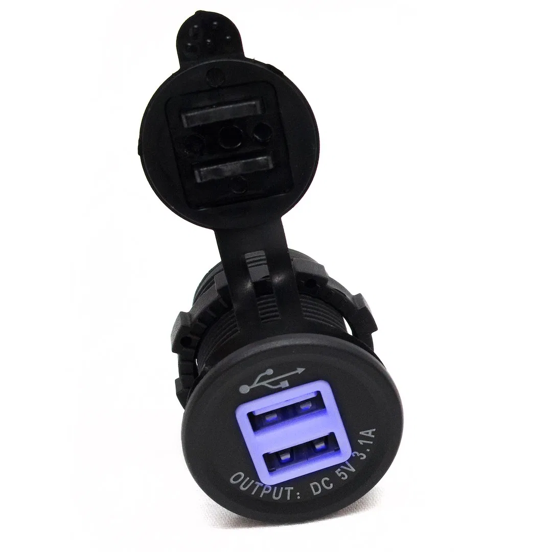 RS50884 – RACESPORT LT Cigarette Lighter Power Adapter, Used To Charge Up To Two Devices Using USB Port 3.1 Amp 12 to...